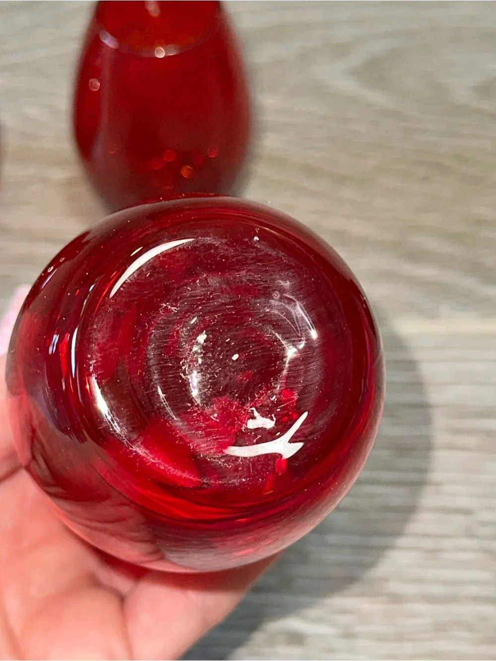 Crate & Barrel Ruby Red Bud Vases Mouth Blown Glass Set Of 4 Miniature Floral